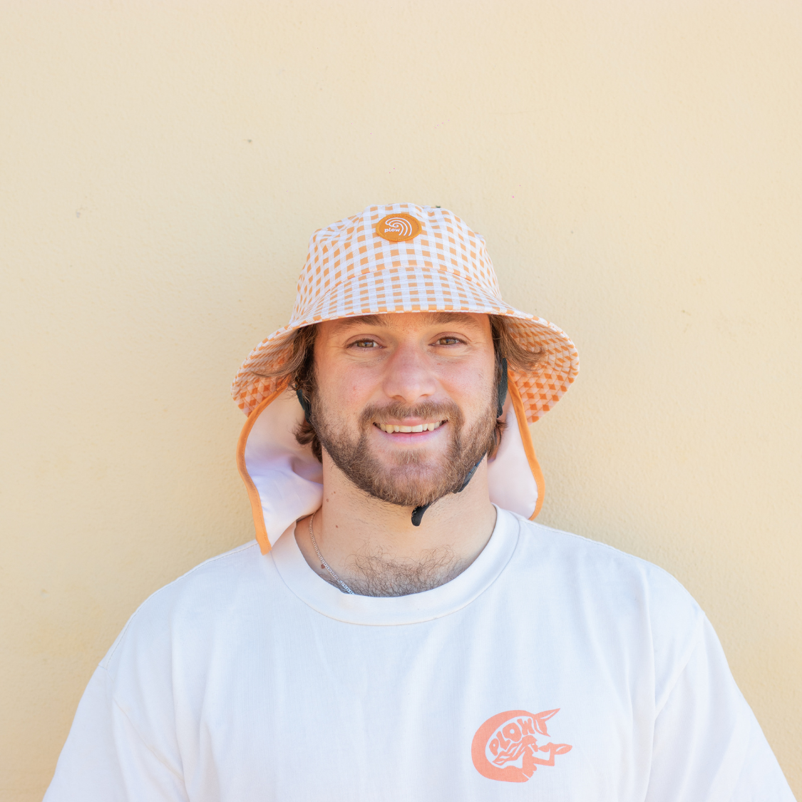 Orange Gingham Surf Hat