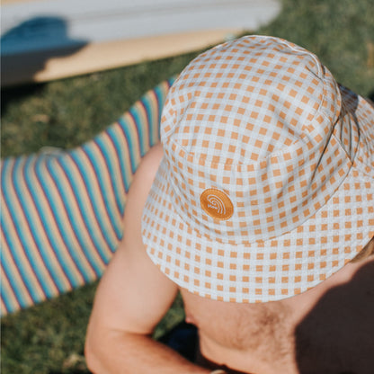 Orange Gingham Surf Hat
