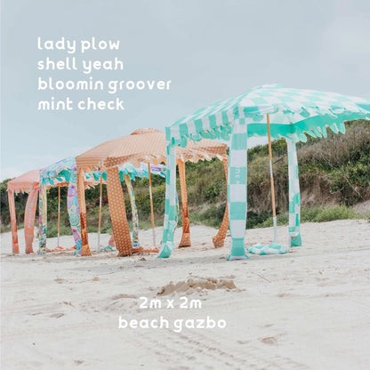 Mint Check Beach Gazebo 2x2m
