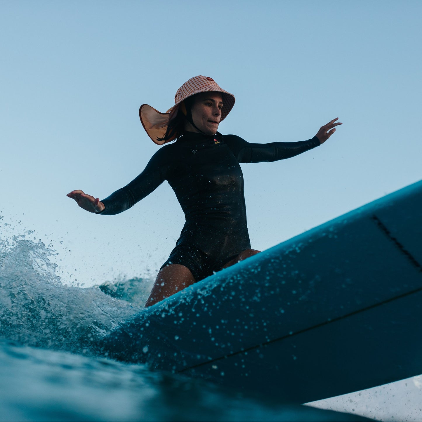 Orange Gingham Surf Hat