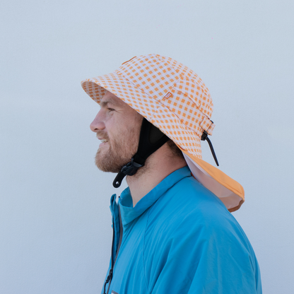 Orange Gingham Surf Hat