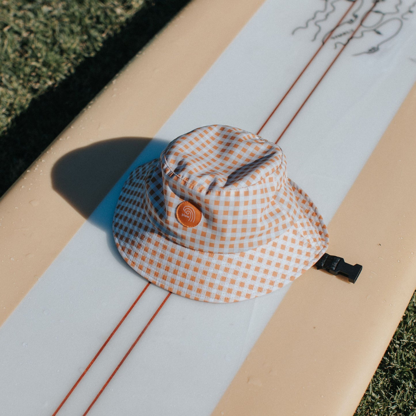 Orange Gingham Surf Hat