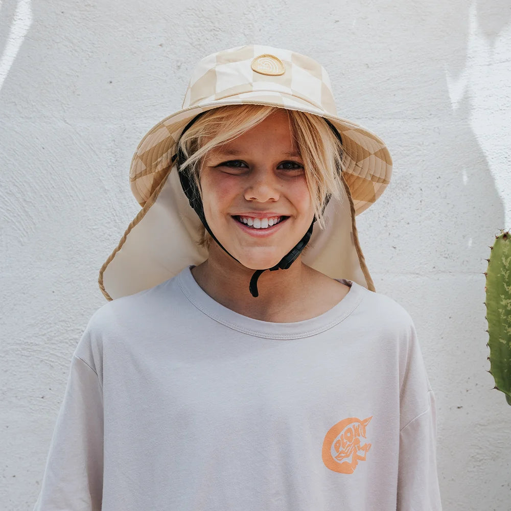 Beach Beige Checkered Surf Hat Plow Surf Co
